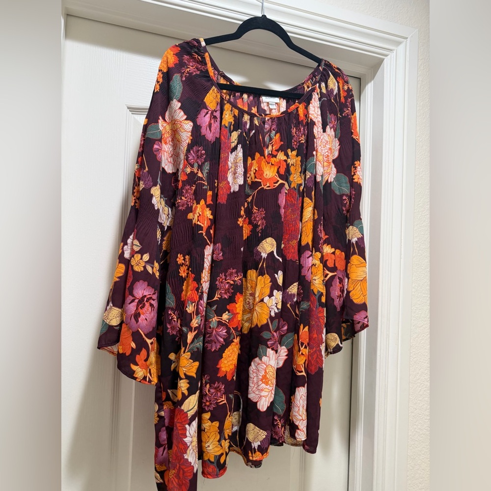 Avenue Floral Blouse - Purple and Orange